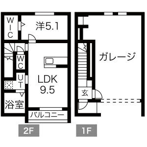 1LDK 間取り図
