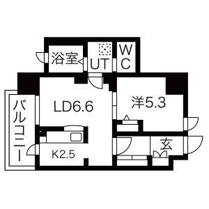 1LDK 間取り図
