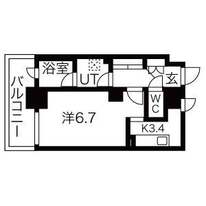1K 間取り図