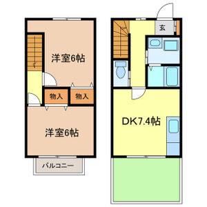 2DK 間取り図