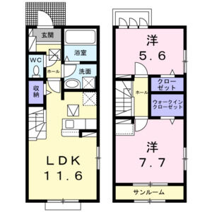 2LDK 間取り図