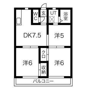 3DK 間取り図