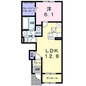 1LDK 間取り図