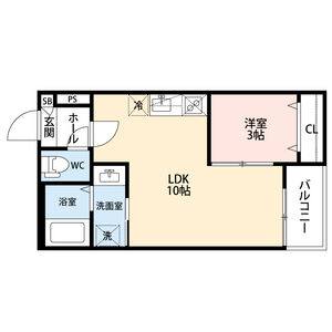 1LDK 間取り図