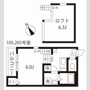 1K 間取り図