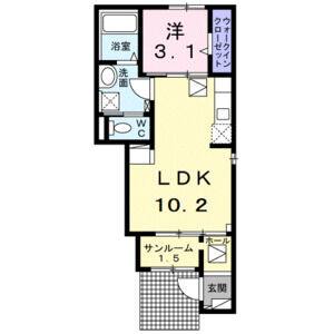 1LDK 間取り図