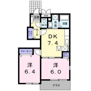 2DK 間取り図
