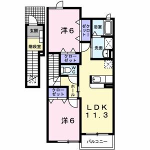 2LDK 間取り図