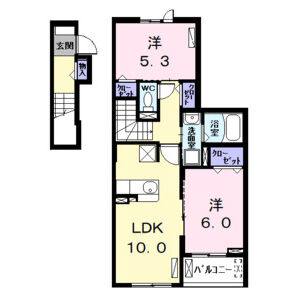 2LDK 間取り図