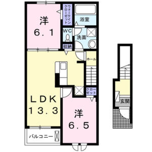 2LDK 間取り図