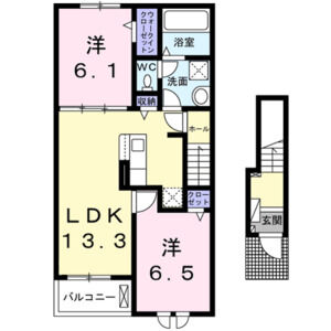 2LDK 間取り図