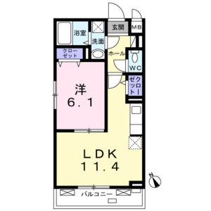 1LDK 間取り図