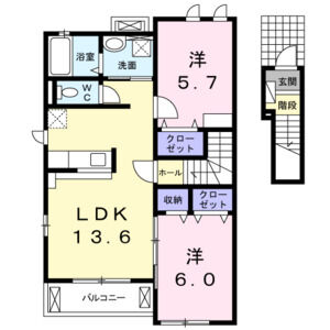 2LDK 間取り図