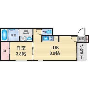 1LDK 間取り図