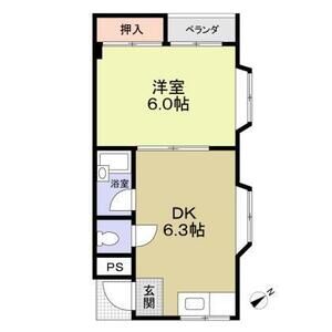 1DK 間取り図