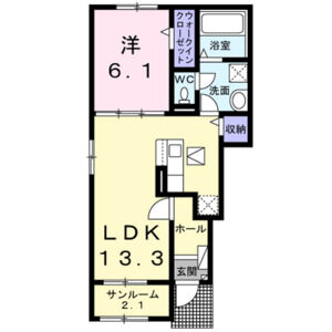 1LDK 間取り図