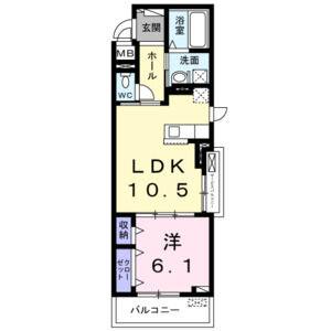 1LDK 間取り図