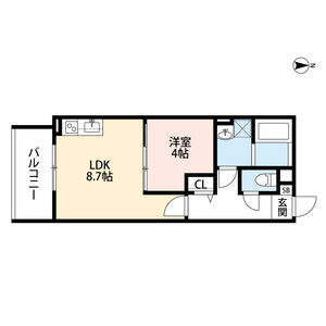 1LDK 間取り図