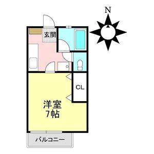 1K 間取り図