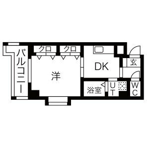 1DK 間取り図