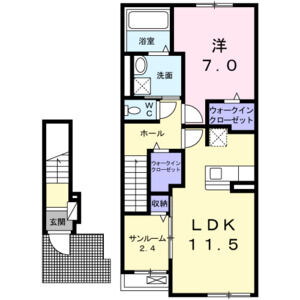 1LDK 間取り図