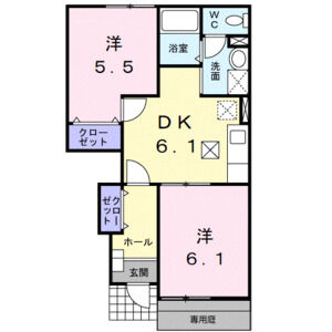 2DK 間取り図