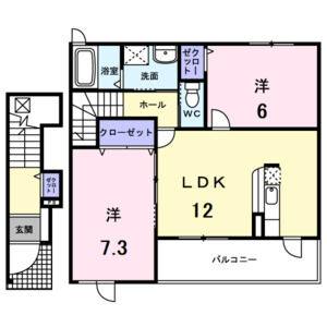 2LDK 間取り図