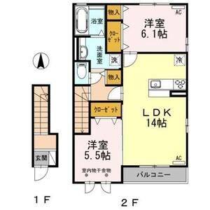 2LDK 間取り図