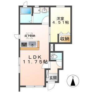 1LDK 間取り図