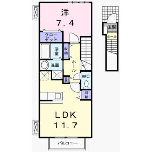 1LDK 間取り図