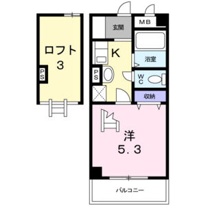 1K 間取り図