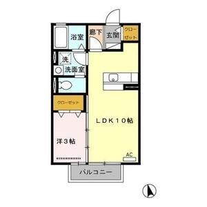 1LDK 間取り図