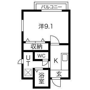 1K 間取り図