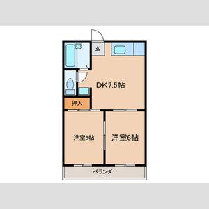 2DK 間取り図