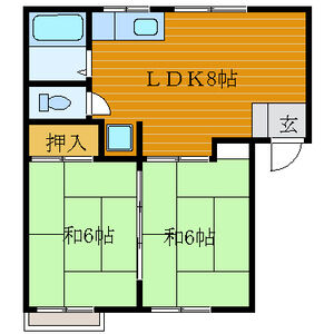 2DK 間取り図