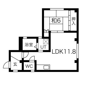 1LDK 間取り図