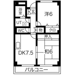 2DK 間取り図