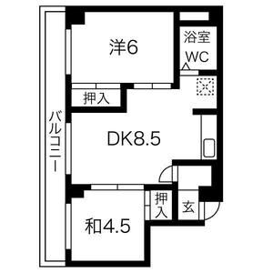 1DK 間取り図