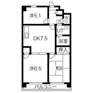 3DK 間取り図