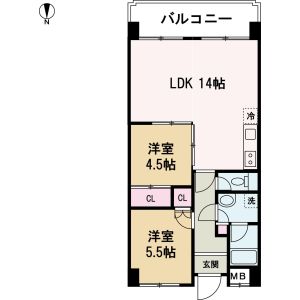 2LDK 間取り図