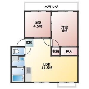2LDK 間取り図