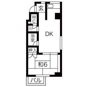 1DK 間取り図