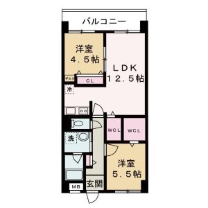 2LDK 間取り図