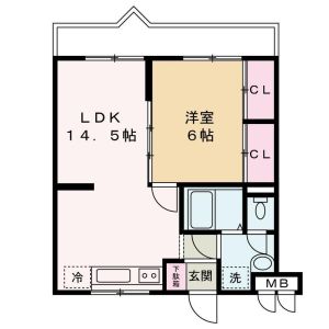 2DK 間取り図