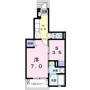 1K 間取り図