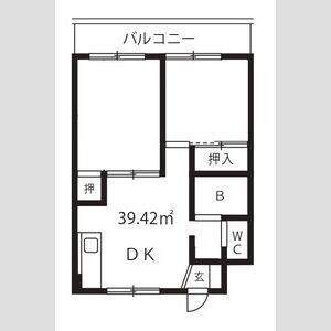 2DK 間取り図
