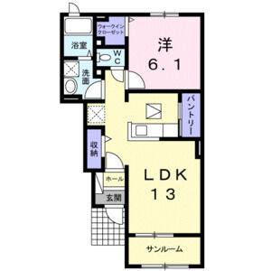 1LDK 間取り図