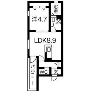 1LDK 間取り図