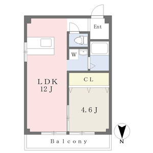 1LDK 間取り図