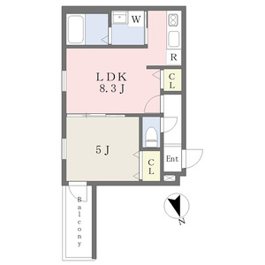 1LDK 間取り図